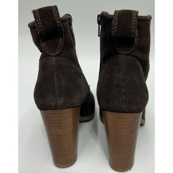 Steve Madden Women Brown Suede Leather Ankle Boot Bootie Size 6 Side Zip Riddock - Picture 4 of 8